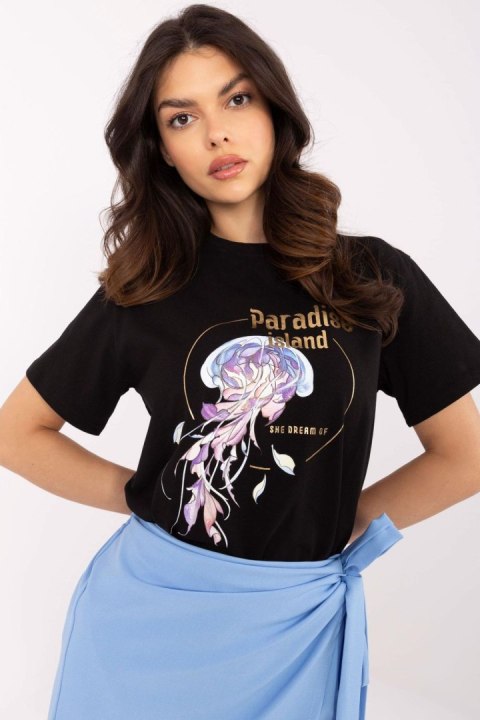 Tshirt Damski Model CLM-BZ-0020.75 Black - Factory Price Tshirt Damski Model CLM-BZ-0020.75 Black - Factory Price