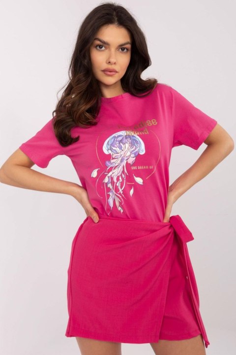 Tshirt Damski Model CLM-BZ-0020.75 Fuksja - Factory Price Tshirt Damski Model CLM-BZ-0020.75 Fuksja - Factory Price