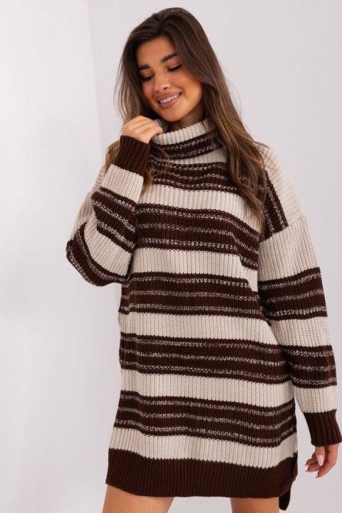 Sukienka Model BA-SK-8007.42P Dark Brown - Badu Sukienka Model BA-SK-8007.42P Dark Brown - Badu