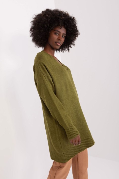 Sweter Damski Model BA-SW-0577.32X Khaki - Badu Sweter Damski Model BA-SW-0577.32X Khaki - Badu