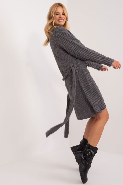Sweter Kardigan Model BA-SW-1464.66 Dark Grey - Badu Sweter Kardigan Model BA-SW-1464.66 Dark Grey - Badu