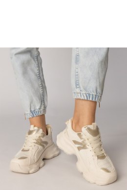 Buty Sportowe Model Sandra 88218 Beige/Gold - PRIMO