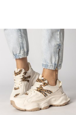 Buty Sportowe Model Sandra 88218 Beige/Panterka - PRIMO