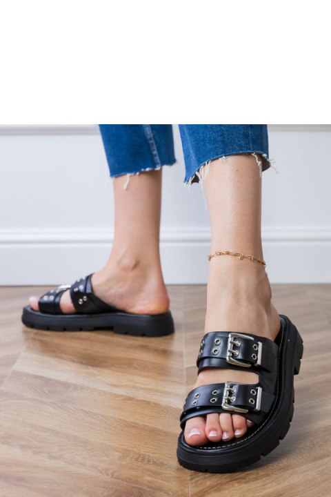 Sandał Klapki Model Liluna DFY-9 Black - PRIMO Sandał Klapki Model Liluna DFY-9 Black - PRIMO