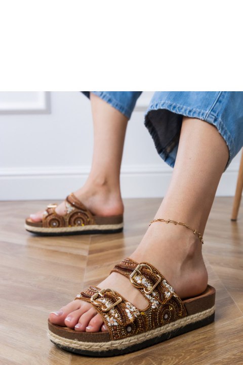 Sandał Klapki Model Zebrina X5-390 Brown - PRIMO Sandał Klapki Model Zebrina X5-390 Brown - PRIMO