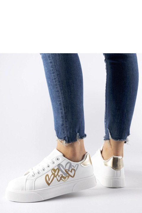Biało-złote sneakersy na platformie Montclair - Solea Biało-złote sneakersy na platformie Montclair - Solea