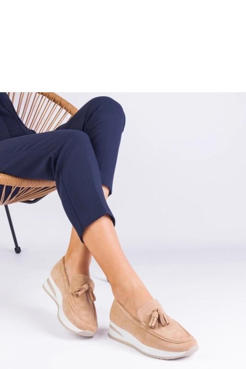 Mokasyny Model Selerina G-55 Beige - PRIMO Mokasyny Model Selerina G-55 Beige - PRIMO