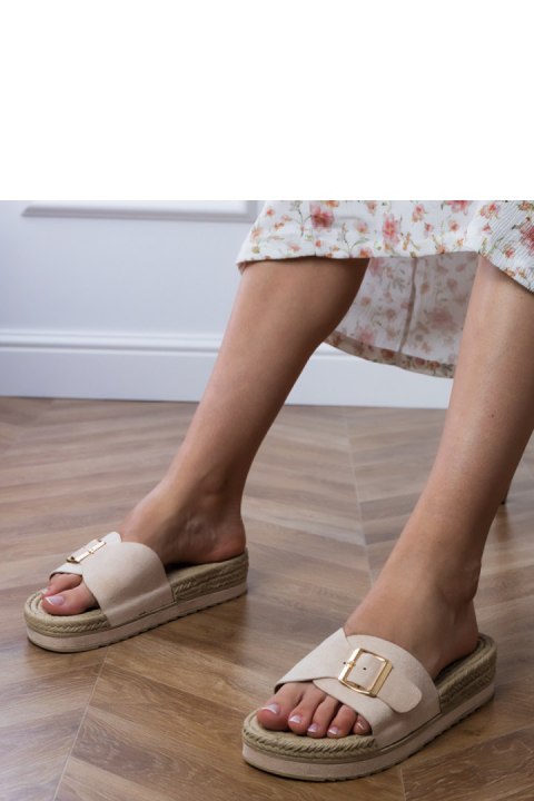 Sandał Klapki Model Umsa LOLO27 Beige - PRIMO Sandał Klapki Model Umsa LOLO27 Beige - PRIMO
