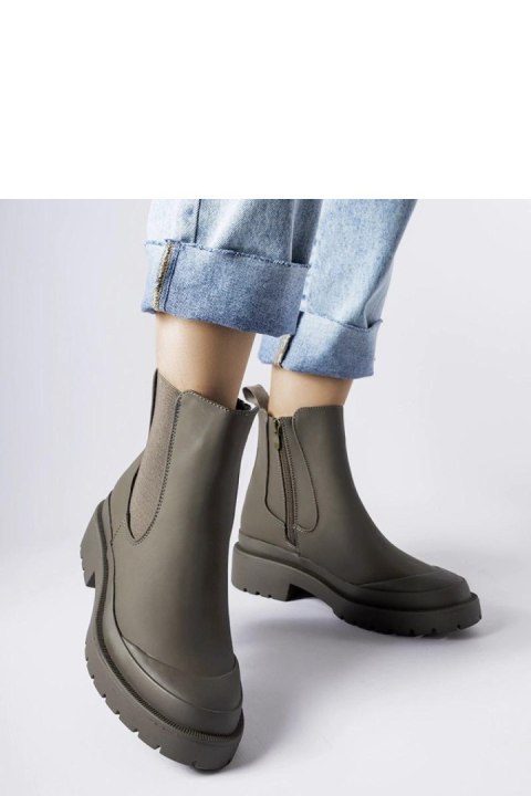 Zielone botki damskie Detis - Solea Zielone botki damskie Detis - Solea