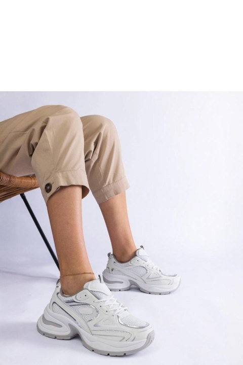 Białe sneakersy na masywnej podeszwie Adoma - Solea Białe sneakersy na masywnej podeszwie Adoma - Solea