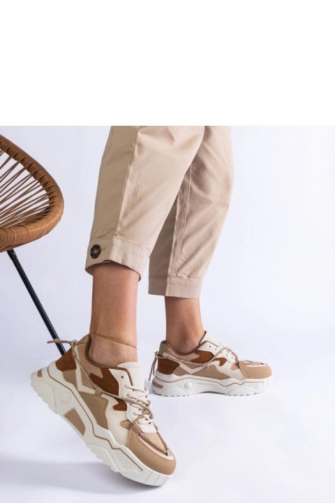 Brązowe sneakersy zdobione cyrkoniowym sznurkiem Valdeza - Solea Brązowe sneakersy zdobione cyrkoniowym sznurkiem Valdeza - Solea