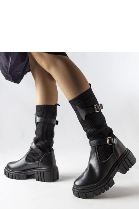 Czarne stylowe kozaki z elastyczną cholewką Ida - Solea Czarne stylowe kozaki z elastyczną cholewką Ida - Solea