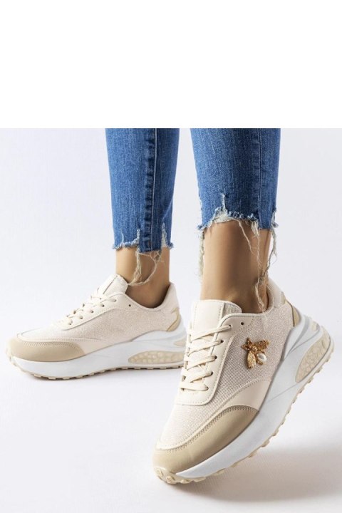 Beżowo-białe sneakersy z ozdobną nitką Acciano - Solea Beżowo-białe sneakersy z ozdobną nitką Acciano - Solea