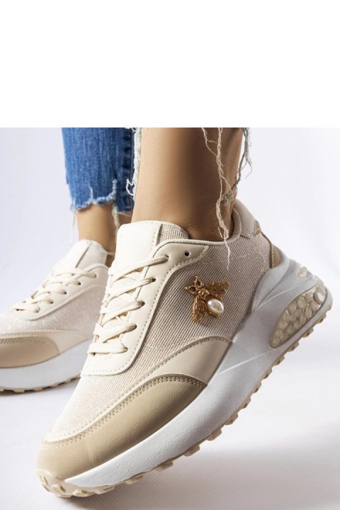 Beżowo-białe sneakersy z ozdobną nitką Acciano - Solea Beżowo-białe sneakersy z ozdobną nitką Acciano - Solea