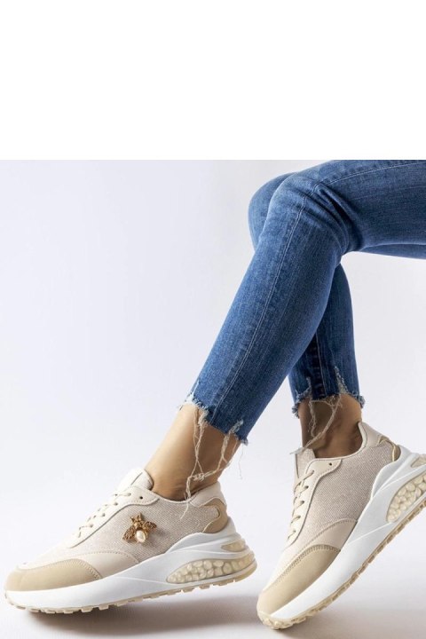 Beżowo-białe sneakersy z ozdobną nitką Acciano - Solea Beżowo-białe sneakersy z ozdobną nitką Acciano - Solea