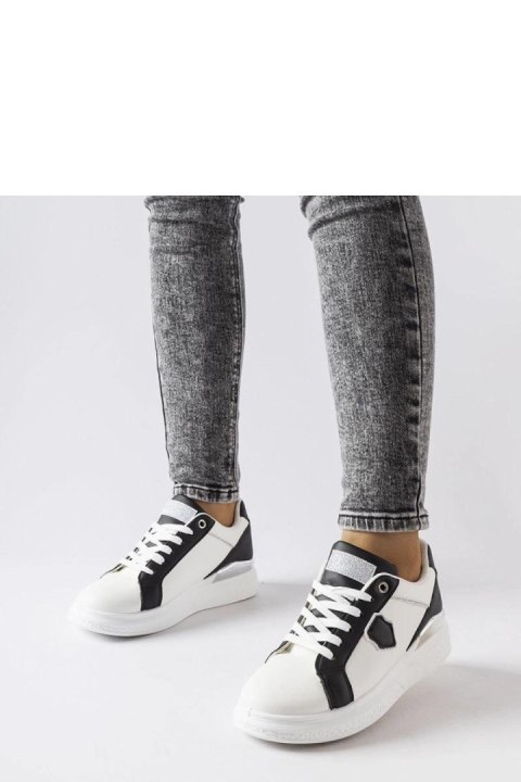 Biało-czarne sneakersy ze srebrnym akcentem Via - Solea Biało-czarne sneakersy ze srebrnym akcentem Via - Solea
