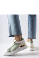 Biało-zielone buty ze złotym akcentem Palais - Solea