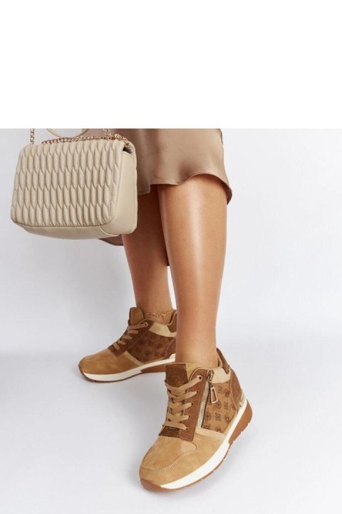 Brązowe sneakersy na koturnie Knoxville - Solea Brązowe sneakersy na koturnie Knoxville - Solea