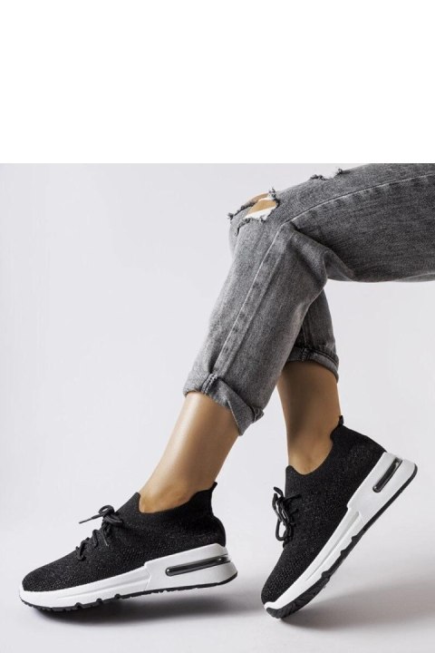Czarne sneakersy zdobione połyskującą nitką Randolph - Solea Czarne sneakersy zdobione połyskującą nitką Randolph - Solea