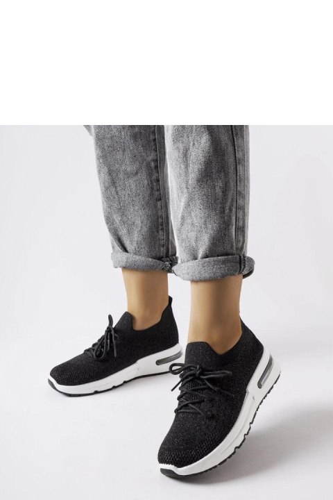 Czarne sneakersy zdobione połyskującą nitką Randolph - Solea Czarne sneakersy zdobione połyskującą nitką Randolph - Solea