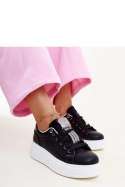 Czarno-srebrne sneakersy z cyrkoniami Maurizia - Solea Hurtownia odzieży on-line, moda damska, bielizna i obuwie dla kobiet - Ma