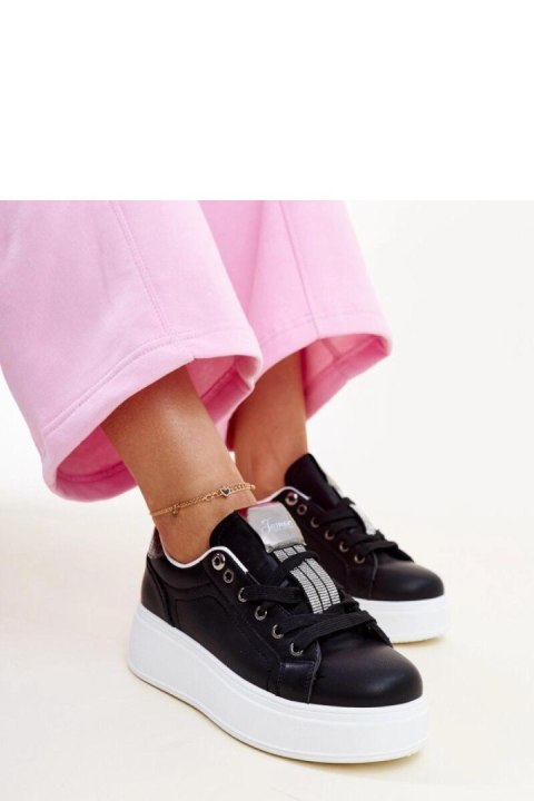 Czarno-srebrne sneakersy z cyrkoniami Maurizia - Solea Hurtownia odzieży on-line, moda damska, bielizna i obuwie dla kobiet - Ma Czarno-srebrne sneakersy z cyrkoniami Maurizia - Solea Hurtownia odzieży on-line, moda damska, bielizna i obuwie dla kobiet - Ma