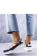 Granatowe sneakersy ze złotym wstawkami Lebrun - Solea