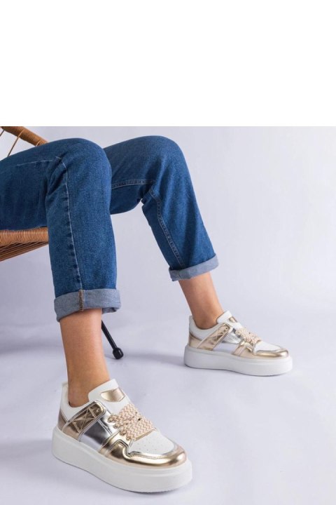 Złote sneakersy ze srebrnymi wstawkami Kimberly - Solea Złote sneakersy ze srebrnymi wstawkami Kimberly - Solea